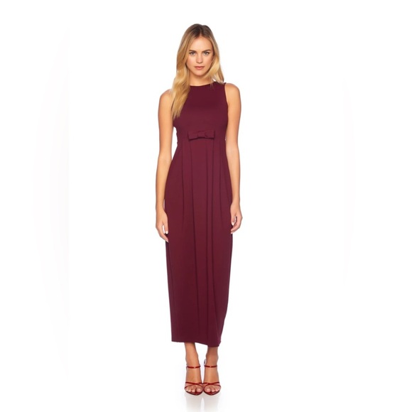 Susana Monaco NWT Pleated Bow Front Dress in Port Wine - Picture 1 of 4